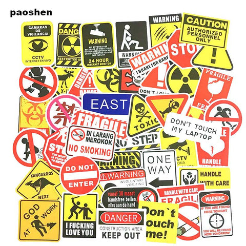 50 Pcs Warning Stickers For Security